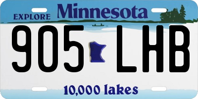 MN license plate 905LHB