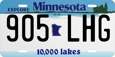 MN license plate 905LHG