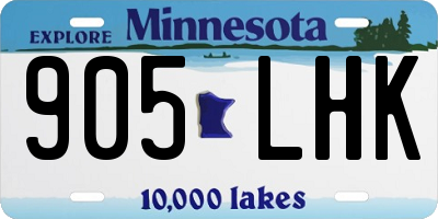 MN license plate 905LHK