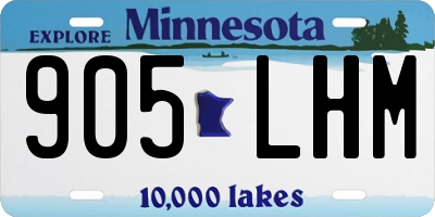 MN license plate 905LHM