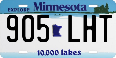 MN license plate 905LHT