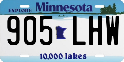 MN license plate 905LHW