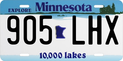 MN license plate 905LHX