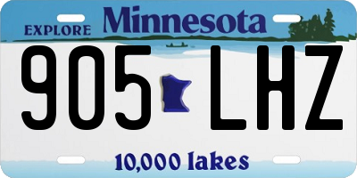 MN license plate 905LHZ