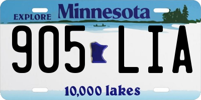 MN license plate 905LIA