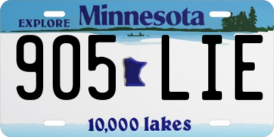 MN license plate 905LIE