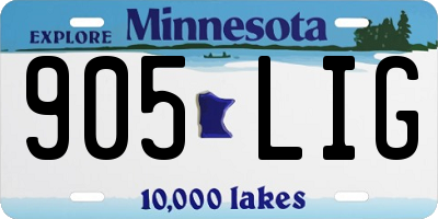 MN license plate 905LIG