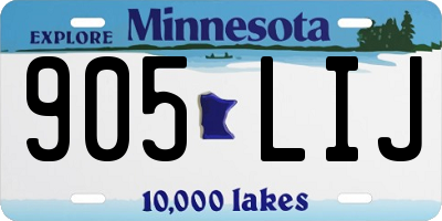 MN license plate 905LIJ