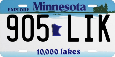 MN license plate 905LIK