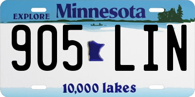 MN license plate 905LIN