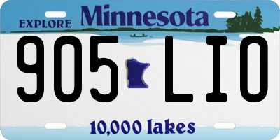 MN license plate 905LIO
