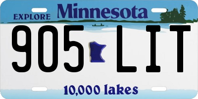 MN license plate 905LIT