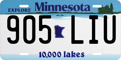 MN license plate 905LIU