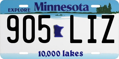 MN license plate 905LIZ