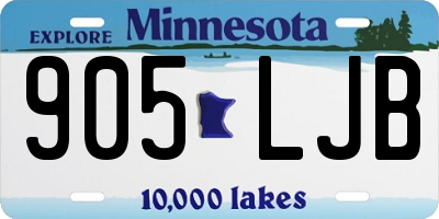 MN license plate 905LJB
