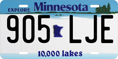 MN license plate 905LJE