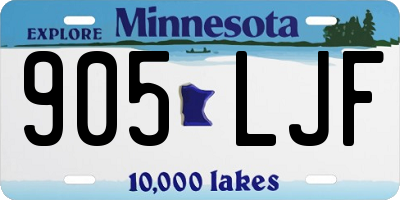 MN license plate 905LJF