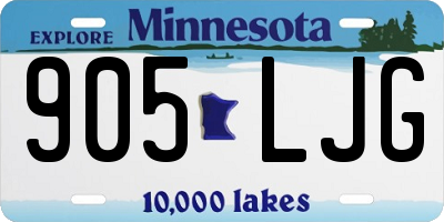 MN license plate 905LJG