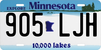 MN license plate 905LJH
