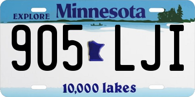 MN license plate 905LJI