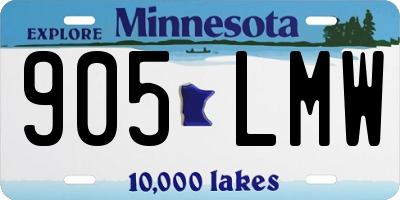 MN license plate 905LMW