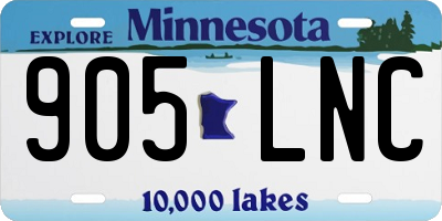 MN license plate 905LNC