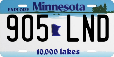 MN license plate 905LND