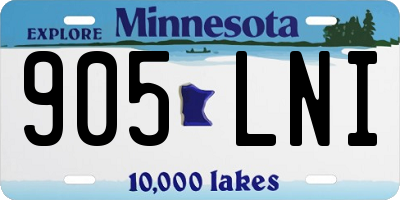 MN license plate 905LNI