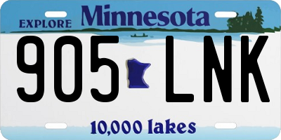 MN license plate 905LNK