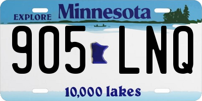MN license plate 905LNQ