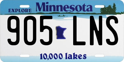MN license plate 905LNS