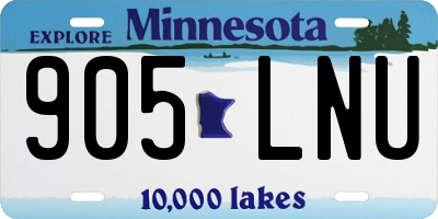 MN license plate 905LNU