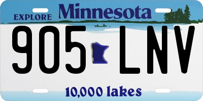 MN license plate 905LNV
