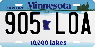 MN license plate 905LOA