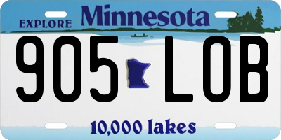 MN license plate 905LOB