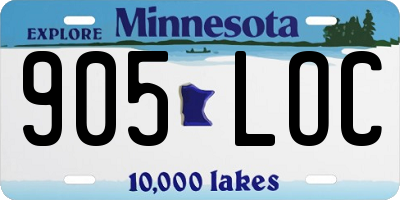 MN license plate 905LOC