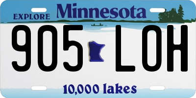 MN license plate 905LOH