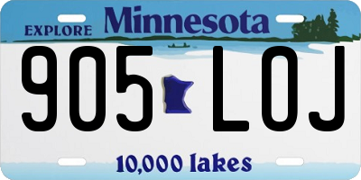 MN license plate 905LOJ