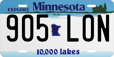 MN license plate 905LON