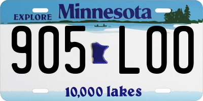MN license plate 905LOO