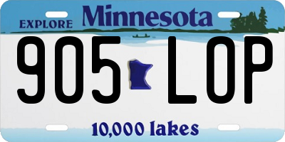 MN license plate 905LOP