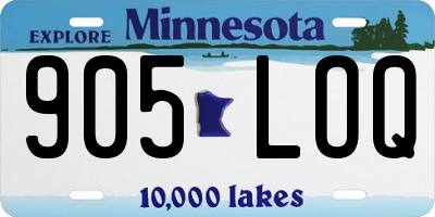 MN license plate 905LOQ
