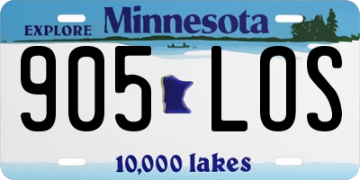 MN license plate 905LOS