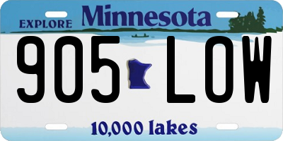 MN license plate 905LOW