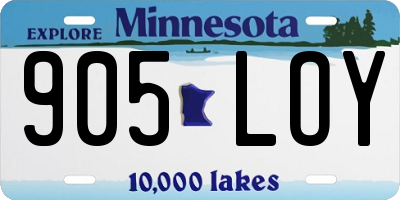 MN license plate 905LOY
