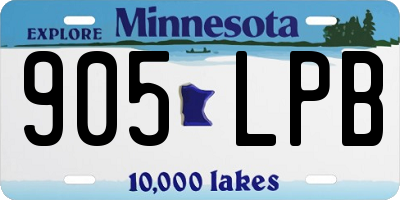 MN license plate 905LPB