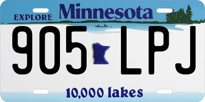 MN license plate 905LPJ