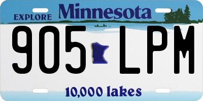 MN license plate 905LPM