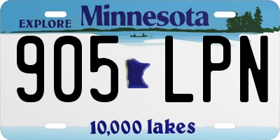 MN license plate 905LPN