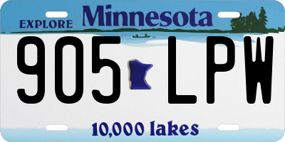 MN license plate 905LPW